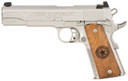 SDS Imports 10100514 1911 Republic Of Texas Full Size 45 ACP 8+1 5 in Stainless Stainless Steel Barrel, Stainless Serrated w/Floral Engraving Slide, Stainless Steel Frame w/LPI Checkering & Beavertail, Grade 3 Walnut w/Engraved Texas Seal Grips, Pist