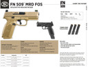 FN America Law Enf 509 MRD FOS 66-101659, Striker Fired, Semi-automatic, Polymer Frame Pistol, Full Size
