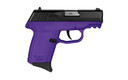 SCCY CPX-2 Gen 3, Double Action Only, Semi-automatic, Polymer Frame Pistol, Compact, 9MM, 3.1 in Barrel, Matte Finish, Black Slide, Purple Frame, 3 Dot Sights, 10 Rounds, 2 Magazines, BLEM (Broken Rear Sight) CPX-2CBPUG3