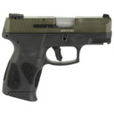 Taurus 1G2C93B12 G2C Compact Frame 9mm Luger 12+1 3.26 in Matte Stainless Steel Barrel, Moss Green Cerakote Serrated Steel Slide, Black Polymer Frame w/Picatinny Rail & Polymer Grip, Right Hand, Pistol