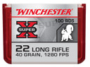 Winchester X22LRPP1 Super X 22LR 40gr Power Point Copper Plated 100 Per Box/20 Case Rimfire Ammunition