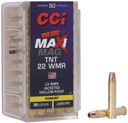 CCI 0063 Maxi-Mag TNT 22WMR 30gr TNT Jacketed Hollow Point 50 Per Box/40 Case Rimfire Ammunition