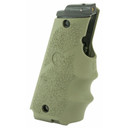 Hogue Le Grip 45081, Fits Colt Government, OD Green, with Finger Grooves, Laser Enhanced 45081