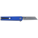CRKT 7083 CEO Microflipper Micro 2.21 Flipper Sheepsfoot Plain Satin 12C27 Sandvik Blade, Blue Textured w/Silver Liner & Accents Aluminum Handle, Includes Pocket Clip, Knife