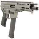 CMMG 99A68A2TNG Dissent MKGS 9mm Luger 33+1 6.50, Tungsten Gray Rec, Pic Brace Adapter, 5.50 M-LOK Handguard, Left Side Charging Handle, Zeroed Linear Comp, Zeroed Drop-In Single Stage Trigger (Glock Mag Compatible), Tactical Pistol