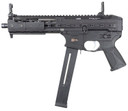 LWRC SMGP45B8S SMG 45 ACP 8.50 25+1, Black, Magpul Flip Up Sight, Handstop & Rail Covers, QD Mount End Plate (No Brace), Tactical Pistol