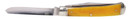 Cold Steel CSFLTRPRY Trapper 3 Fold Clip/Spey Plain 8Cr13MoV SS Blade/Yellow w/Polished Bolsters Bone Handle, Knife