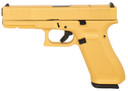Glock PA175S204MOSGOLD G17 Gen5 MOS Full Size 9mm Luger 17+1 4.49 in Black GMB Barrel, Glamour Glock Gold Cerakote MOS Cut/Serrated Slide & Polymer Frame w/Picatinny Rail, Glamour Glock Gold Textured Grip, Pistol