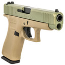 Glock PA4850204CTAG G48 Compact Slim 9mm Luger 10+1 4.17 Black GMB Barrel, Agoge Green Serrated Slide, Coyote Tan Cerakote Poly Frame w/Beavertail, Coyote Tan Poly Grip, Right Hand, Pistol