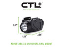 Viridian 9300026 CTL+ with SAFECharge C Series Black 200/400/1,100 Lumens White LED Glock/Sig Sauer/Smith & Wesson