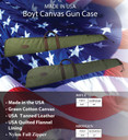 Boyt Harness GCRFUS48 Canvas Rifle Case 48 Green Waxed Canvas w/ Tanned Leather Accents Quilted Flannel Lining