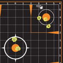 EZ-Aim 15314 Splash Reactive Self-Adhesive Paper Black/Orange 12 Sight-In Grid 5 Pack, Targets