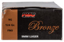PMC 9G Bronze 9mmLuger 124gr Full Metal Jacket 50 Per Box/20 Case, Centerfire Handgun Ammo