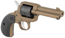 Ruger 2017 Wrangler 22 LR 6 Shot 3.75 Burnt Bronze Cerakote Steel Barrel, Burnt Bronze Cerakote Aluminum Frame, Black Cerakote Cylinder, Black Birdshead Grip, Exposed Hammer, Rimfire Revolver