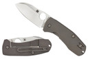 Spyderco C158TIP2 Techno 2 2.52 Fold Sheepsfoot Plain CTS XHP Steel Blade/Matte Stonewashed Titanium Handle Includes Pocket Clip, Knife