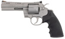 Colt Mfg PYTHONSM4RTS Python 357 Mag/38 Special 6 Shot, 4.25 Matte Stainless Steel Recessed Target Vent Rib Barrel, Cylinder & Frame, Black Rubber Grip, Exposed Hammer, Revolver
