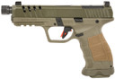 SAR USA SAR9SOCOMOD SAR9 SOCOM 9mm Luger 21+1 5.20 Black Steel Threaded Barrel, Special Forces Green Steel Optic Ready/Ported/Serrated Slide, Special Forces Green Poly Frame w/Pic Rail, Interchangeable Backstrap Grip, Right Hand, Pistol