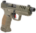 SAR USA SAR9SOCOMOD SAR9 SOCOM 9mm Luger 21+1 5.20 Black Steel Threaded Barrel, Special Forces Green Steel Optic Ready/Ported/Serrated Slide, Special Forces Green Poly Frame w/Pic Rail, Interchangeable Backstrap Grip, Right Hand, Pistol