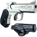Bond BACYP Cyclops Big Bore 45-70 Gov 1rd, 4.25 Stainless Steel w/Engraved Barrel, Matte Stainless Steel Frame, Black Extended B6 Resin Grip, Includes Holster, Pistol