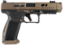 Canik HG7854N TTI Combat Full Size Frame 9mm Luger 18+1 4.60 Black Nitride Fluted/Ported Barrel, Burnt Bronze Cerakote Optic Cut/Serrated Steel Slide, Black Poly Frame w/Pic Rail, Pistol