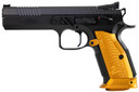 CZ-USA 91265 TS2 40 S&W 17+1 5.20 Black Bull Barrel, Black Slide, Black Polycoat Frame, Orange Checkered Aluminum Grip, Pistol