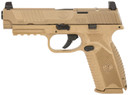 FN 66100722 509 MRD Full Size Frame 9mm Luger 17+1 4.50 Black Stainless Steel Barrel, Flat Dark Earth PVD Optic Cut/Serrated Stainless Steel Slide, Flat Dark Earth Poly Frame w/Pic Rail, FDE Textured Poly Grip, Ambi, Pistol