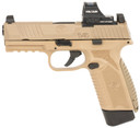 FN 66101919 545 MRD w/Optic Full Size 45 ACP 10+1 4.10 Black Hammer Forged/Target Crown Barrel/ Flat Dark Earth Optic Cut/Serrated Slide/Flat Dark Earth Poly Frame w/Pic Rail, Holosun 407C Red Dot, Ambi, Pistol