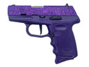 SCCY Industries DVG1RPPU DVG-1 Sub-Compact Frame 9mm Luger 10+1 3.10 Stainless Quadlock Barrel, Purple Glitter Optic Ready/Serrated Stainless Steel Slide, Royal Purple Poly Frame & Grip, Pistol