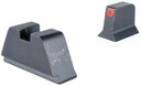Trijicon GL201C601138 Suppressor/Optic Height Sights Green/Tritium Orange Outline Front Sight-Black/Blank Rear Sight Glock 17/17L/19/22 Standard Frame, Handgun Sight