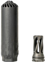 HUXWRX FLOW 6K Suppressor Kit, 6mm, 5.5", Stainless Steel, Black Cerakote, Includes Flash Hider, 3219