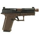 Lone Wolf Distributors Dusk19, Striker Fired, Semi-auto, Polymer Frame Pistol, Compact, 9mm, 4.6 in Threaded Bronze Barrel, Matte Finish, Black Slide and Brown Frame, RMR Compatible Optic Cut, Front N
