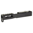 Zaffiri Precision ZPS.2, Optics Ready Stripped Slide, RMSc Footprint, Lightening Cuts, Cerakote Finish, Armor Black, For Glock 43, Includes Black Anodized Optics Plate Cover and Screws ZPS.2.43.BLK