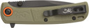 Browning 3220513 Buckmark Slim EDC 3.13 Fold Drop Point Plain Black Oxide D2 Steel Blade, Sage Textured Poly Handle, Knife