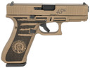 Glock PA455S204PRESBB G45 Trump 45th Gen5 Compact Frame 9mm Luger 17+1 4.02 Black GMB Barrel, Coyote Brown Cerakote w/45th Engraved Serrated Steel Slide, Coyote Tan Cerakote Poly Frame w/Pic Rail, Textured w/Trump Presidential Seal Grip, Pistol