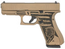 Glock PA455S204PRESBB G45 Trump 45th Gen5 Compact Frame 9mm Luger 17+1 4.02 Black GMB Barrel, Coyote Brown Cerakote w/45th Engraved Serrated Steel Slide, Coyote Tan Cerakote Poly Frame w/Pic Rail, Textured w/Trump Presidential Seal Grip, Pistol