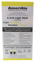 AmeriGlo 612HY1OB 6 in 12 Hour Yellow Waterproof Light Stick/10 Pack
