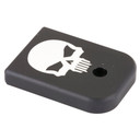 Bastion Skull, Mag Base Plate, Black, Fits Glock 9/40 BASGL-940-BW-BTSKUL