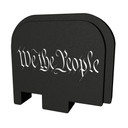 Bastion Slide Back Plate BASGL-043-BW-PEPLTX, We The People, Black and White, Fits Glock 43 BASGL-043-BW-PEPLTX
