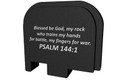 Bastion Slide Back Plate BASGL-043-BW-PSM144, Psalm 144:1, Black and White, Fits Glock 43 BASGL-043-BW-PSM144