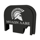 Bastion Slide Back Plate, Molon Labe, Black and White, Fits All Glock Except 42 & 43 BASGL-SLD-BW-SMOLON