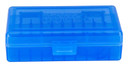 Berrys 40102 Ammo Box Handgun Ammunition Ammo Box 380/9mm 1.26 in OAL X .40 in 50 rd Injection Molded Polymer Blue