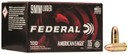 Federal AE9DP100 American Eagle 9mmLuger 115gr Full Metal Jacket 100 Per Box/5 Case Centerfire, Handgun Ammunition