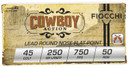 Fiocchi 45LCCA Cowboy Action 45Colt 250gr Lead Round Nose Flat Point 50 Per Box/10 Case Centerfire, Handgun Ammunition