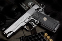 Wilson Combat Tactical Supergrade Compact Pistol SGTC-CP, 9mm/.38 Super/.45 ACP, 5 in Stainless Match Grd BBL, Optional Grip Color, Black Finish, 7 Rds