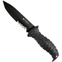 Columbia River Black Ultima Knife w/Partially Serrated Fixed Spear Point Blade 2125KV