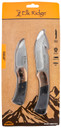 Elk Ridge ER20010BKCS Pursuit Knife Set 3.75 in Fixed Gut Hook/Drop Point Satin 3CR13MoV SS Blade Brown Pakkawood Handle