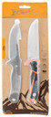 Elk Ridge ERTKFIX001CS Trek Interchangeable Blades 4.50 in Fixed Gut Hook/Drop Point Plain Satin 8Cr13MoV SS Blade/ Black/Orange TPR Handle Features Clamshell Packaging Includes Sheath