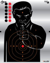 EZ-Aim 15234 EZ-Aim Bad Guy Silhouette Self-Adhesive Mylar Target 12 in x 18 in 4 Per Pkg