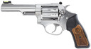 Ruger 5765 SP101 22 LR 8rd 4.20 in Satin Stainless Steel Barrel, Cylinder & Frame, Black Rubber w/Wood Insert Grip, Transfer Bar Safety, Exposed Hammer , Revolver