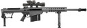 Barrett M107A1 Rifle Package 14017, .50 BMG, 20 in Fluted Chrome-Lined BBL, Semi-Auto, Bipod/Monopod, Back-Up Sights, Black Cerakote Finish, w/Leupold Mark 4 Scope/Barrett Rings/BORS, 10 Rds